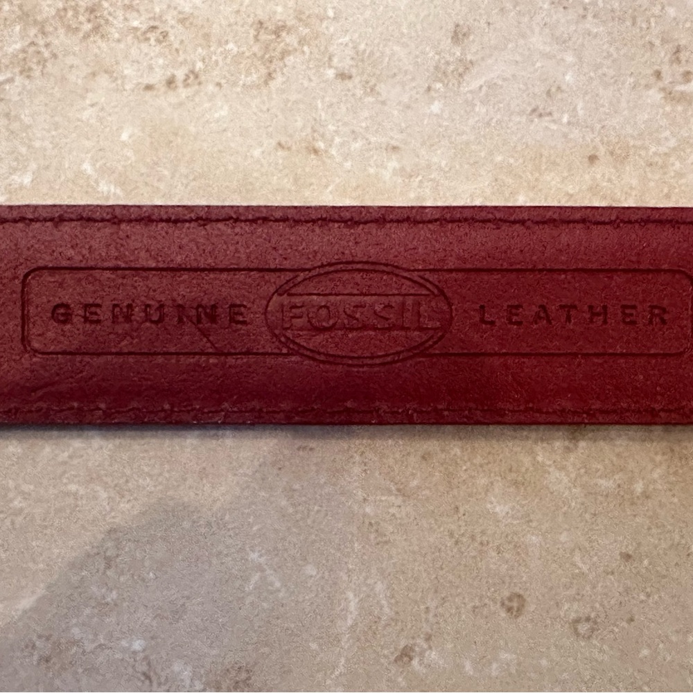 Fossil Red Leather Belt - Picture 3 of 5